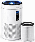 BLANC SQUARE Luchtreiniger Air Purifier PRO XL - HEPA 13 + Koolstoffilter en UV Desinfectie - CADR 400m³/h 100m² - Filtert Pollen, Geurtjes en Stof - Automatisch + 3 Standen - Clean Air Luchtkwaliteitsindicator(400)