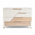 Ladenkast met 5 lades in wit en houtkleur van 80 x 40 x 75cm