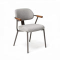 Bureauchair met grijze stof en houten armleuningen 60 x 55 x 85cm