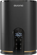 Auronic Luchtbevochtiger - 4 Liter - 40m2 - Geschikt voor Woonkamer, Kantoor, Slaapkamer, Babykamer en Meer - Met Aromatherapie - BPA-Vrij - Zwart(Zwart-2/4 l)