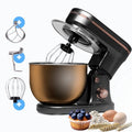 BluMill Keukenmachine - RVS - 6 Snelheden - Keukenmachine met kom - 5 Liter - met Accessoires - 1200W - Zwart / Rosé Goud(Rosé Goud， Zwart)