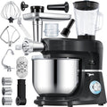 Kesser KESSER® 3 in 1 Keukenmachine Foodprocessor - Keukenmixer - Keukenrobotor K-KM 3000 met Kneder Multifunctionele Mixer 5,5 L Kom met 3 Menggereedschappen 1,5 L Sapcentrifuge Worstset Pasta  Koekjesvormen - Zwart(Zwart)