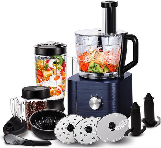 Merkloos / Sans marque Rolu Keukenmachine – Foodprocessor – 11-in-1 Keukenmachine – 1300W – BPA Vrij – 3.2 Liter Mengkom – 27x40x40 CM