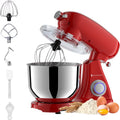 KitchenBrothers Keukenrobot - Keukenmachine - 6,2L Mengkom - 1800W - Keukenmixer - Aluminium - Rood(Rood， 1800W)