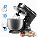 BluMill Keukenmachine - RVS - 6 Snelheden - Keukenmachine met kom - 5 Liter - met Accessoires - 1200W - Zwart Chrome(Zwart， Chrome)