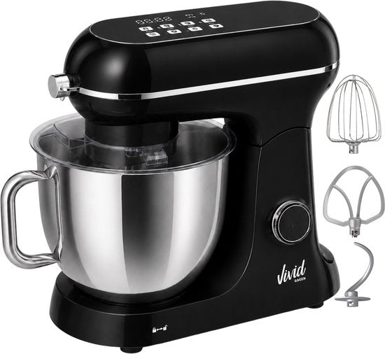Vivid Green Luxe Keukenmixer - Touchscreen Display - 7L Mengkom - 11 Snelheden - Vaatwasserbestendig - Keukenmachine - Keukenrobot - Zwart(Zwart)