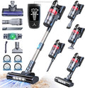 Grenintol - Steelstofzuiger - Steelstofzuiger Draadloos - Snoerloze stofzuiger -85000Pa/500W - LED - Max 60 Min Werktijd - 1,6 L Stofbak - HEPA Filter - 4 Snelheden-Geschikt Voor Tapijt, Harde Vloeren en Dierenhaar(Grijs-V160)