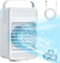 Merkloos / Sans marque Mobiele Airconditioningventilator 4-in-1 - Draagbare Mini Airco - Luchtkoeler met 70° Oscillatie, 4 Ventilatorsnelheden, 2 Vernevelingsmodi en Handgreep - Voor Slaapkamer en Kantoor