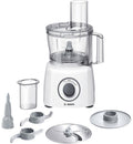Bosch MCM3100W - Foodprocessor - 700 W - 2,3 L - Wit(Kneedhaak， Snij- en raspschijven)