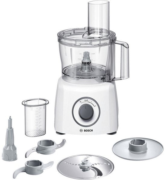 Bosch MCM3100W - Foodprocessor - 700 W - 2,3 L - Wit(Kneedhaak， Snij- en raspschijven)