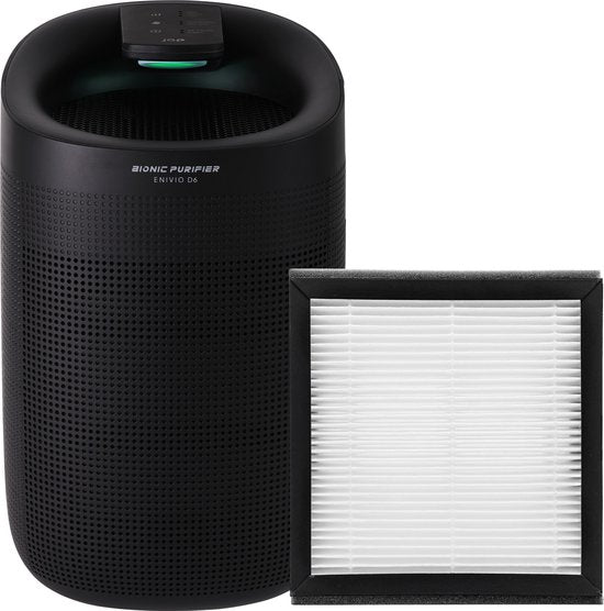 JAP Appliances Enivio D6 - Luchtontvochtiger en luchtreiniger met HEPA-filter - Ontvochtigt 750ml per dag - Hygrostaat - Ontvochtiger huis - Woonkamer, slaapkamer, badkamer en kelder(Enivio D6 - Ruimtes tot 20 m²)