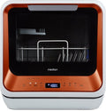 MEDION Mini vaatwasser DWT20 (tafelvaatwasser, 2 couverts, werkt met/zonder wateraansluiting, 6 programma’s, babyflessen, starttijdkeuze, vrijstaand), brons(oranje)