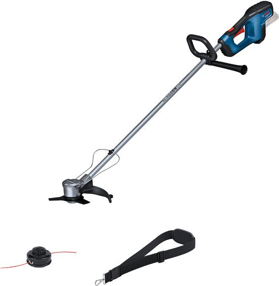 Bosch Professional GFR 18V-23 - Accu Bosmaaier - Inclusief Schouderriem - Spoel en lijn - Beschermkap - Handgreep - Plant Bescherming - Messenset - barrière balk