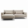 Hoekbank van stof in lichtgrijs met afmetingen 230 x 90 x 75cm