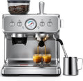 COWSAR Koffiemachine – met geïntegreerde conische molen – 30 maalgraadinstellingen – PID-temperatuurregeling – drukmeter – roestvrijstalen espressomaker en kopjeswarmer – geschikt voor latte macchiato, cappuccino en espresso