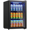 Homcom HOMCOM – Stil – Drankkoelkast – 70L/70 blikjes – gehard glas, verstelbaar-Zwart
