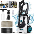 Yofidra Hogedrukreiniger - 2200W - Max. 200 Bar Druk - 390 l/h Debiet - Zelfaanzuigend Hogedrukreiniger - met Pistool, Lansen, Zeepreservoir, Patioborstel en Hogedrukslang - voor Huis, Tuin en Auto